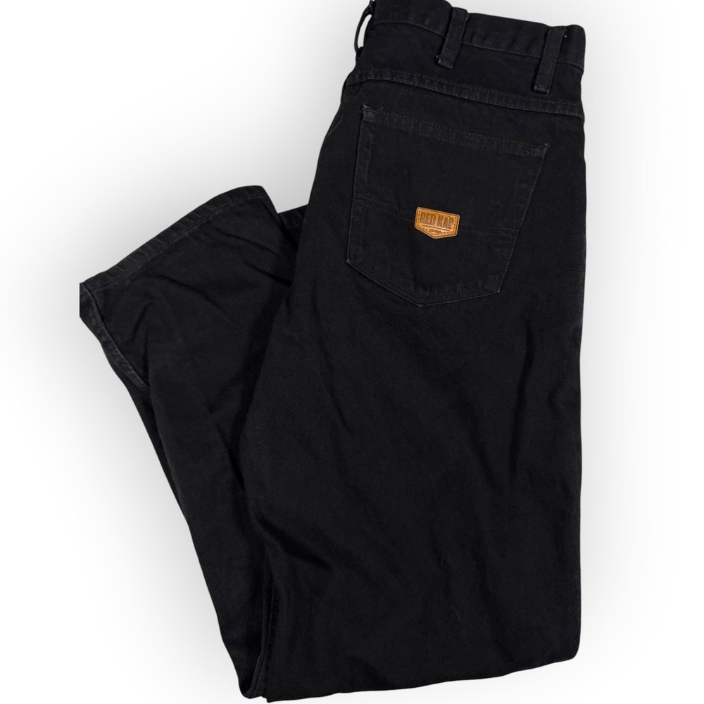Red Kap Mens Black Workwear Jeans Straight Leg Denim Pants 36x32 grunge